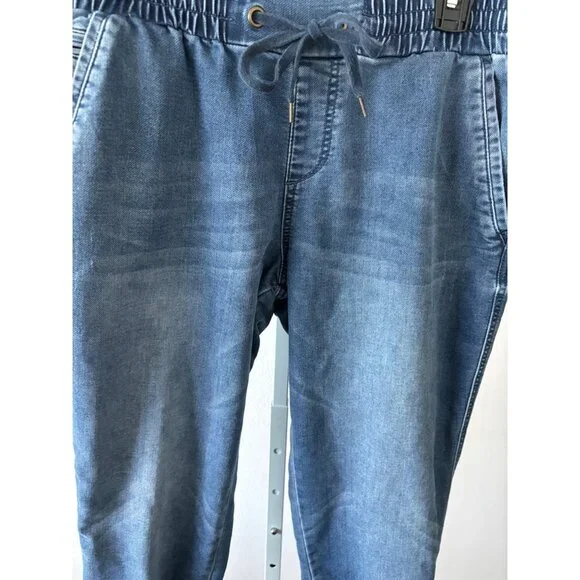 Y2k Jeans Medium Jogger High Waisted Med Wash Distressed Athleisure Streetwear - Picture 15 of 16